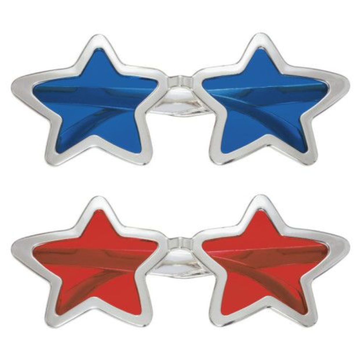 5668939417.jpg Silver Foil Star Novelty Glasses 2ct. - Image 1