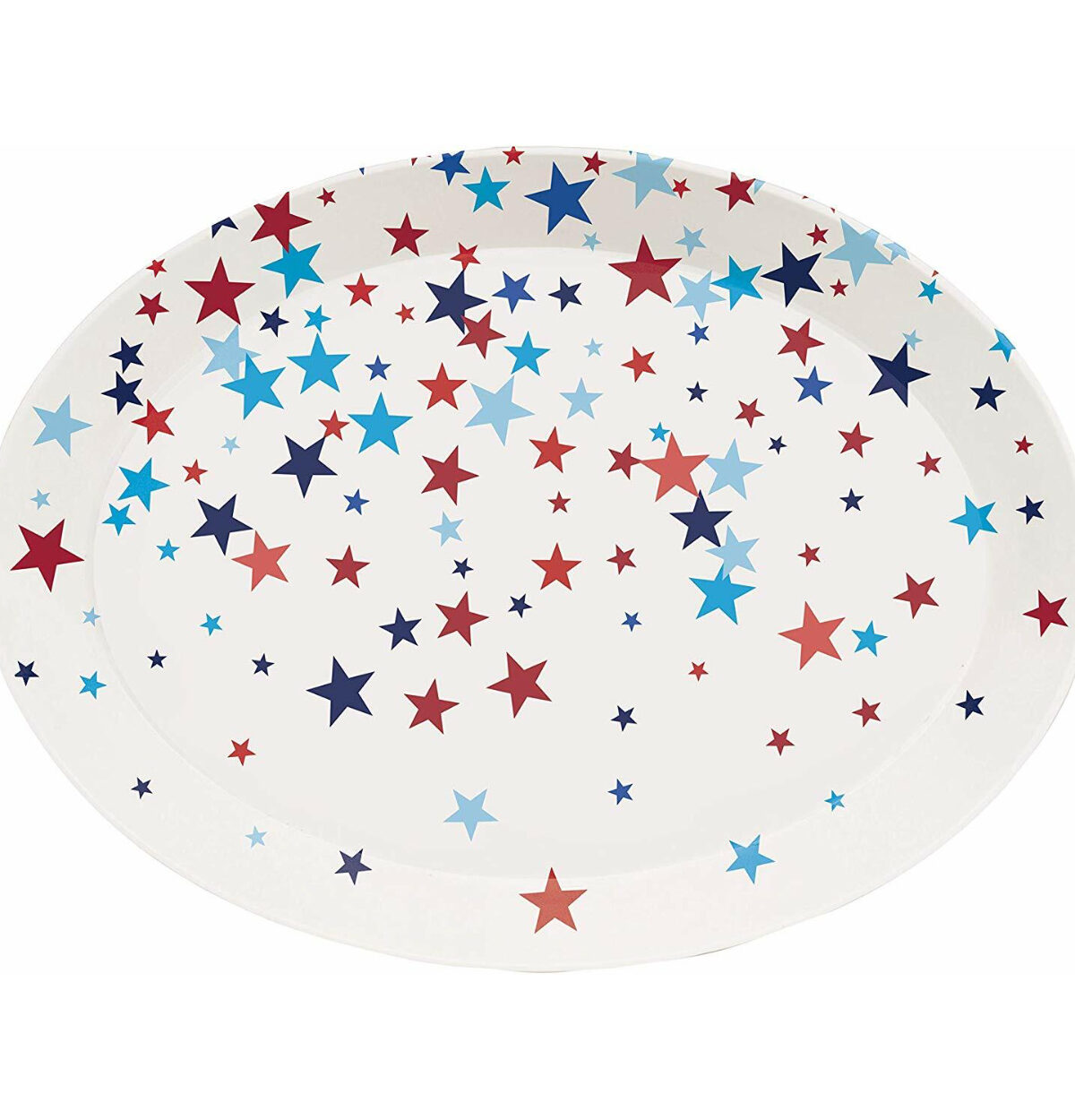 1CT PLASTIC OVAL PATRIOTIC TRAY SHAPED
