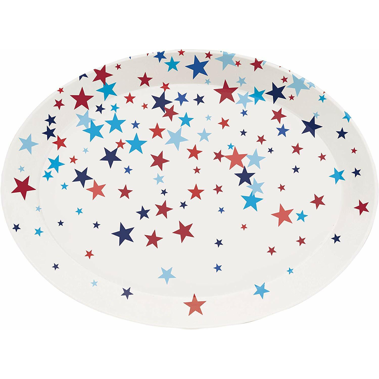 57-2.jpg 1CT PLASTIC OVAL PATRIOTIC TRAY SHAPED - Image 1