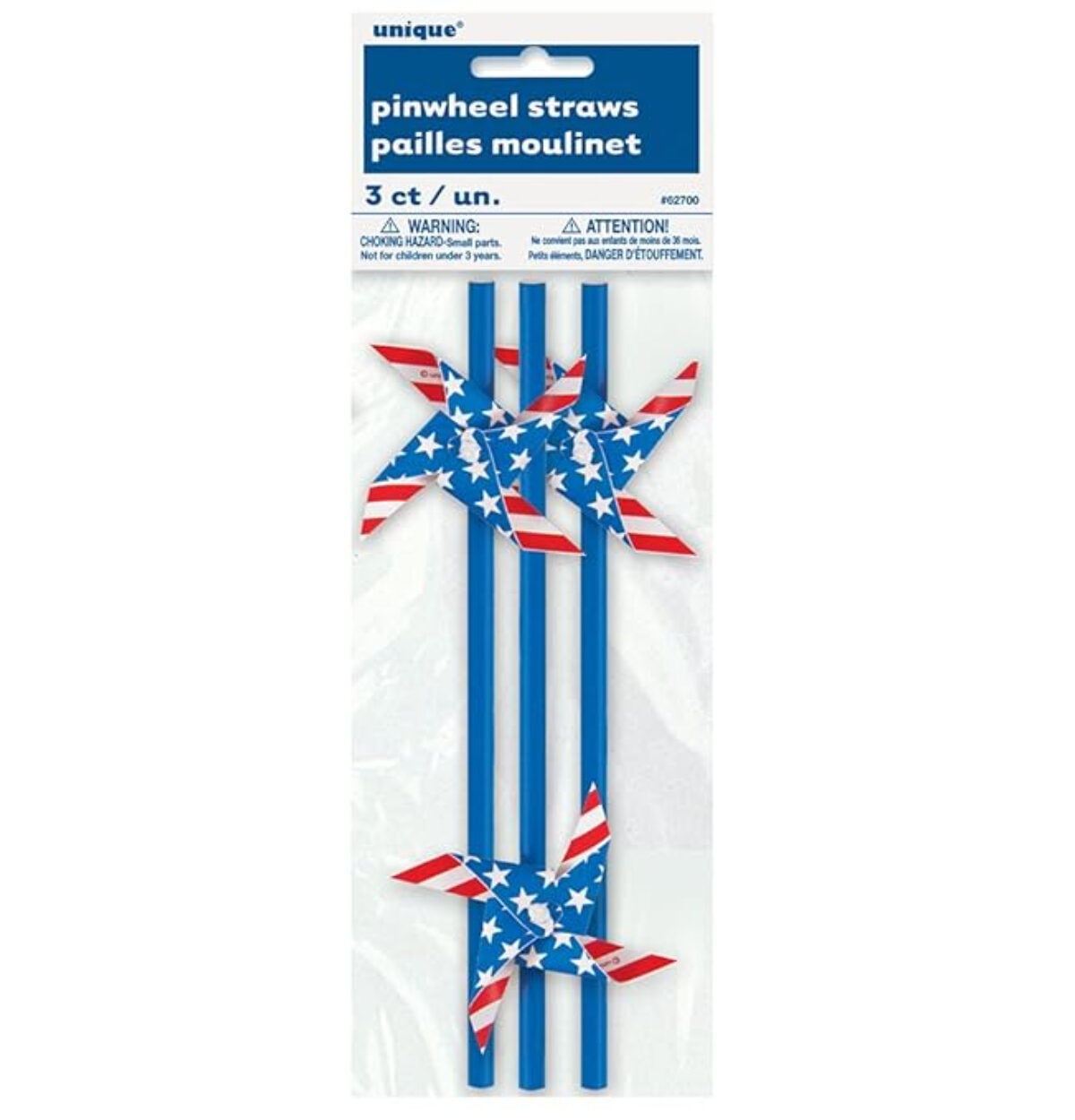 3 Patriotic Ppr Straws