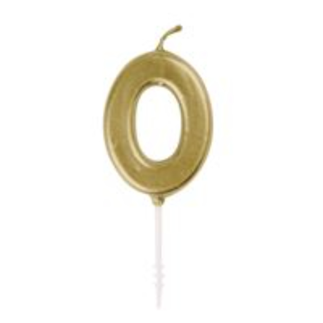 65919887_343_200x200.jpg Mini Metallic Gold Number 0 Pick Birthday Candle - Image 1