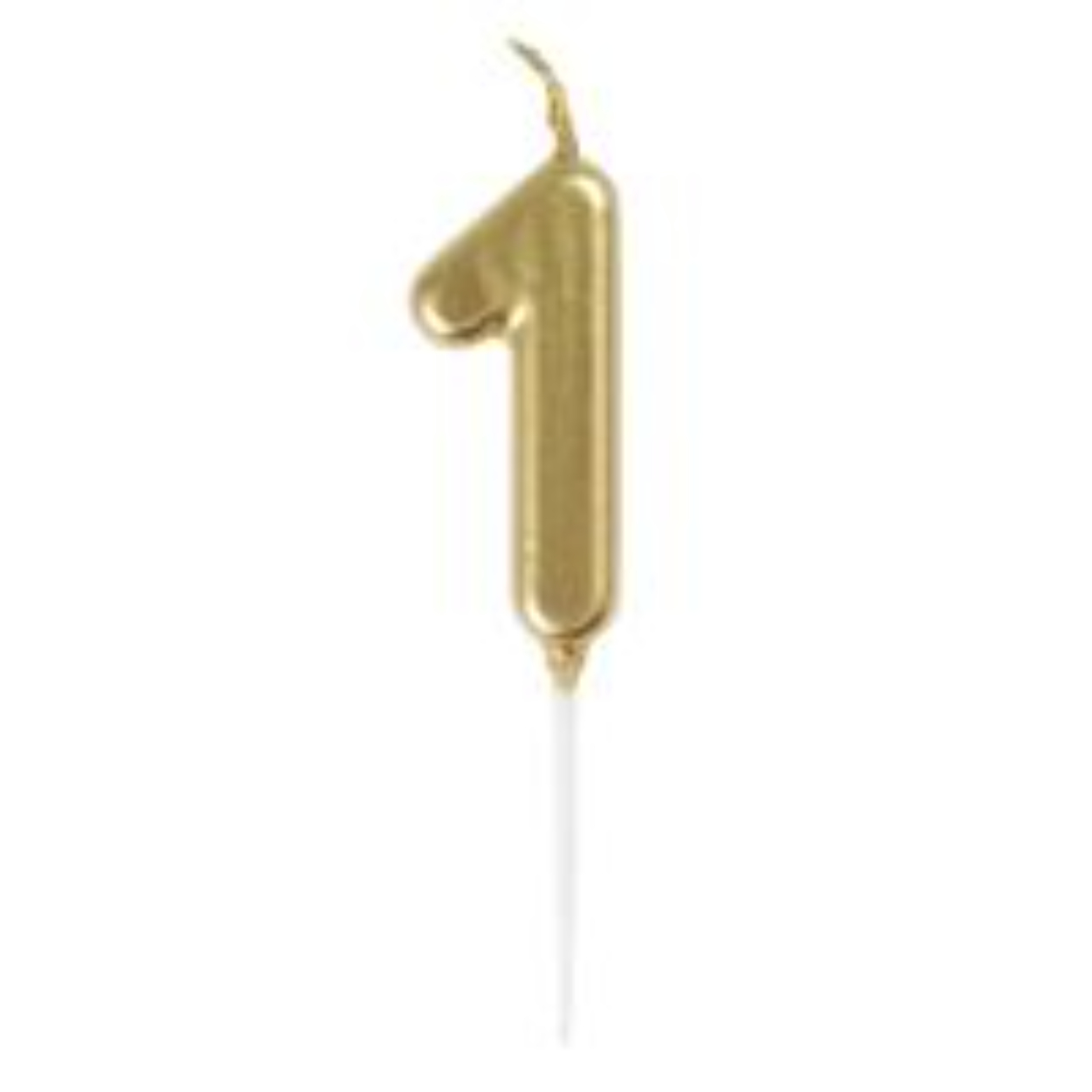 65919888_323_200x200.jpg Mini Metallic Gold Number 1 Pick Birthday Candle - Image 1