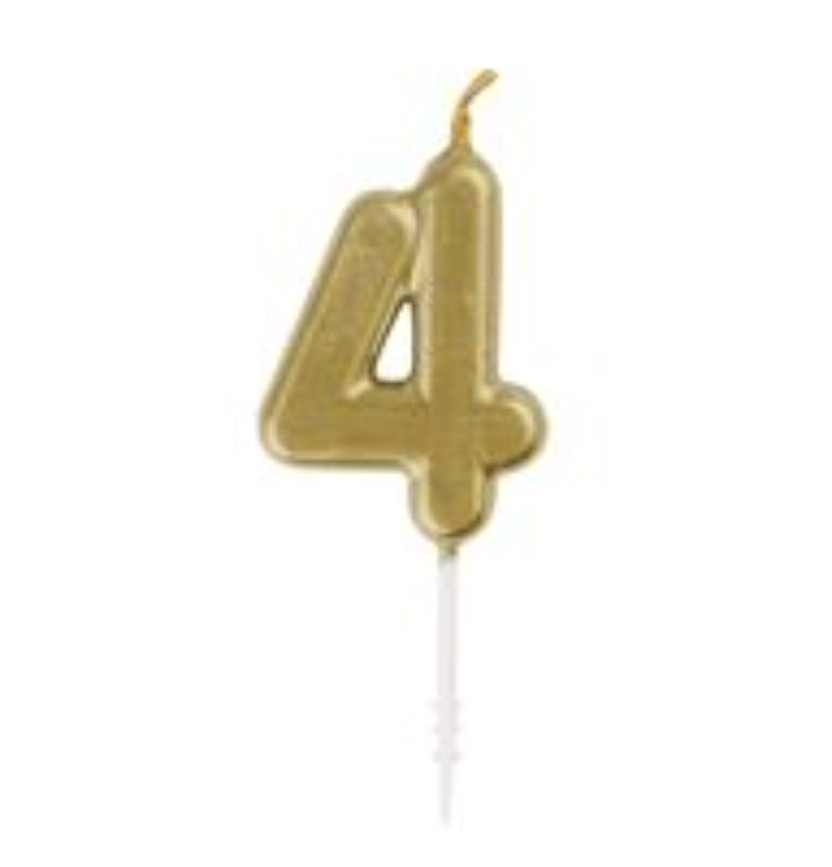 Mini Metallic Gold Number 4 Pick Birthday Candle