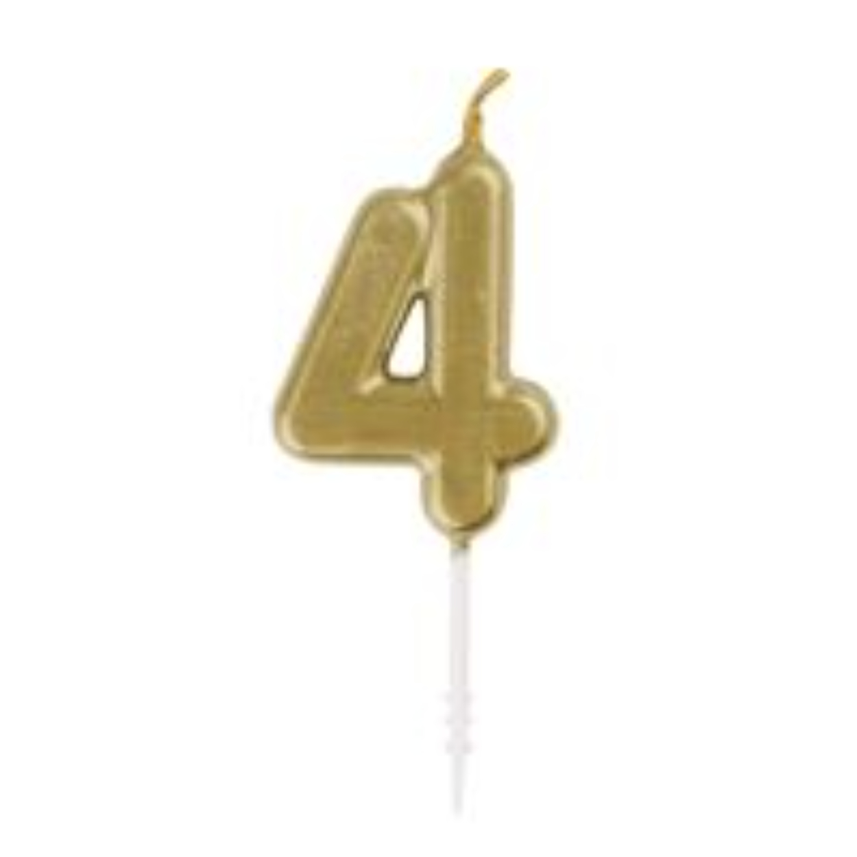 65919891_298_200x200.jpg Mini Metallic Gold Number 4 Pick Birthday Candle - Image 1