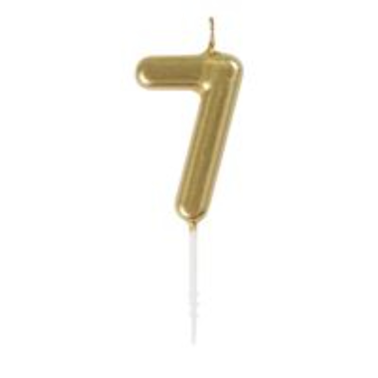 65919894_330_200x200.jpg Mini Metallic Gold Number 7 Pick Birthday Candle - Image 1