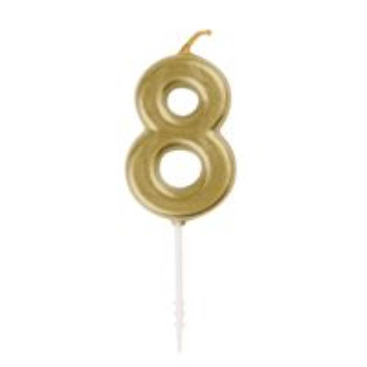 65919895_330_200x200.jpg Mini Metallic Gold Number 8 Pick Birthday Candle - Image 1