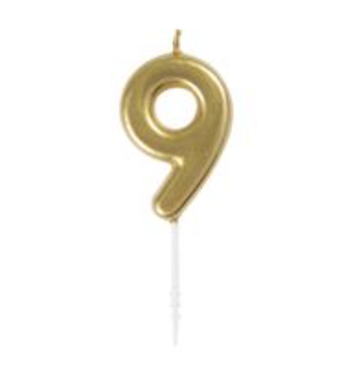 Mini Metallic Gold Number 9 Pick Birthday Candle