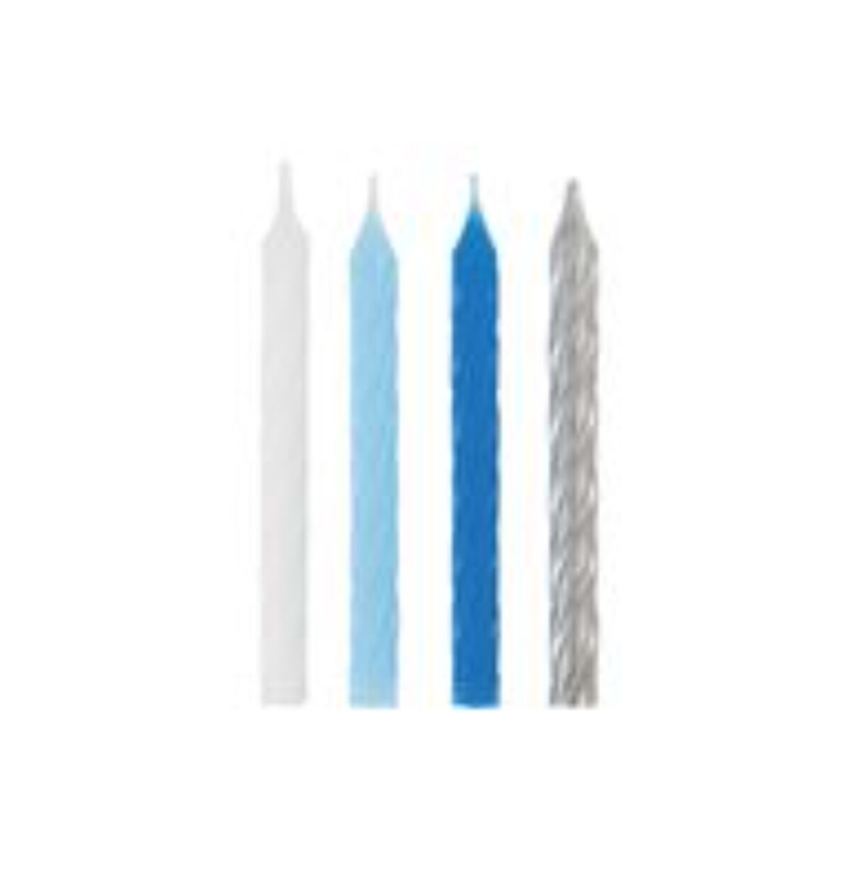 Blue White & Silver Spiral Birthday Candles 24ct.