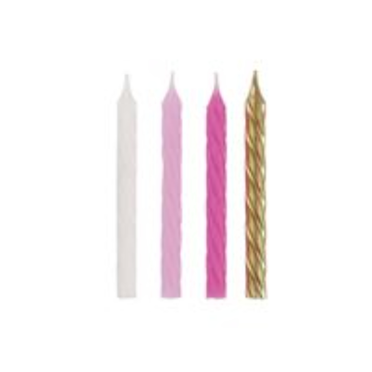 65920799_309_200x200.jpg Pink White & Gold Spiral Birthday Candles 24ct. - Image 1