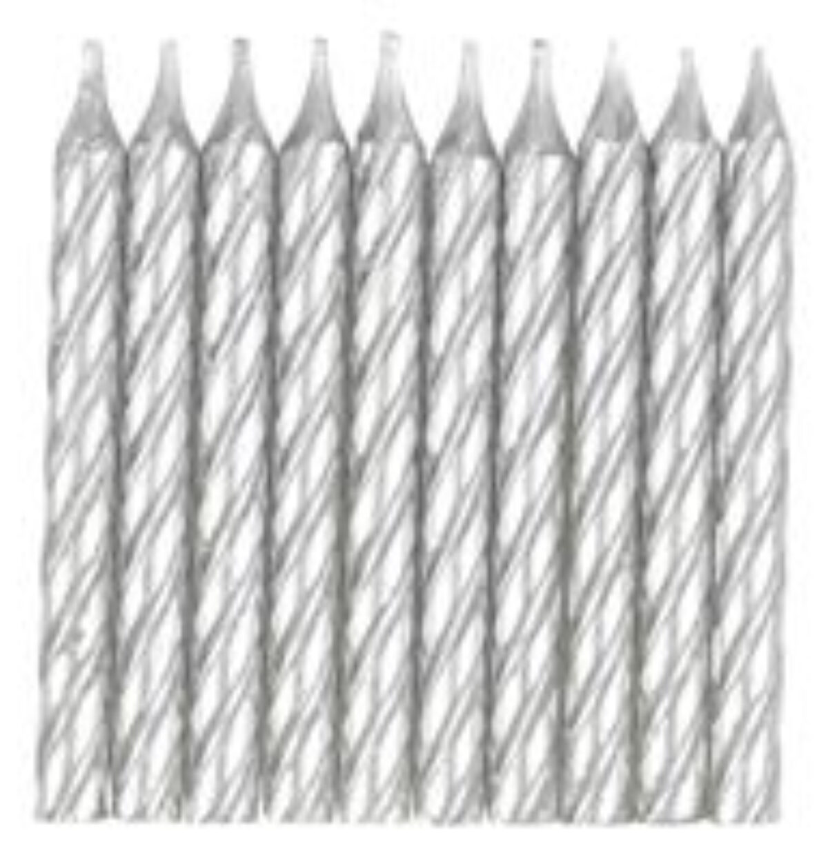 Spiral Birthday Silver Candles 10ct.