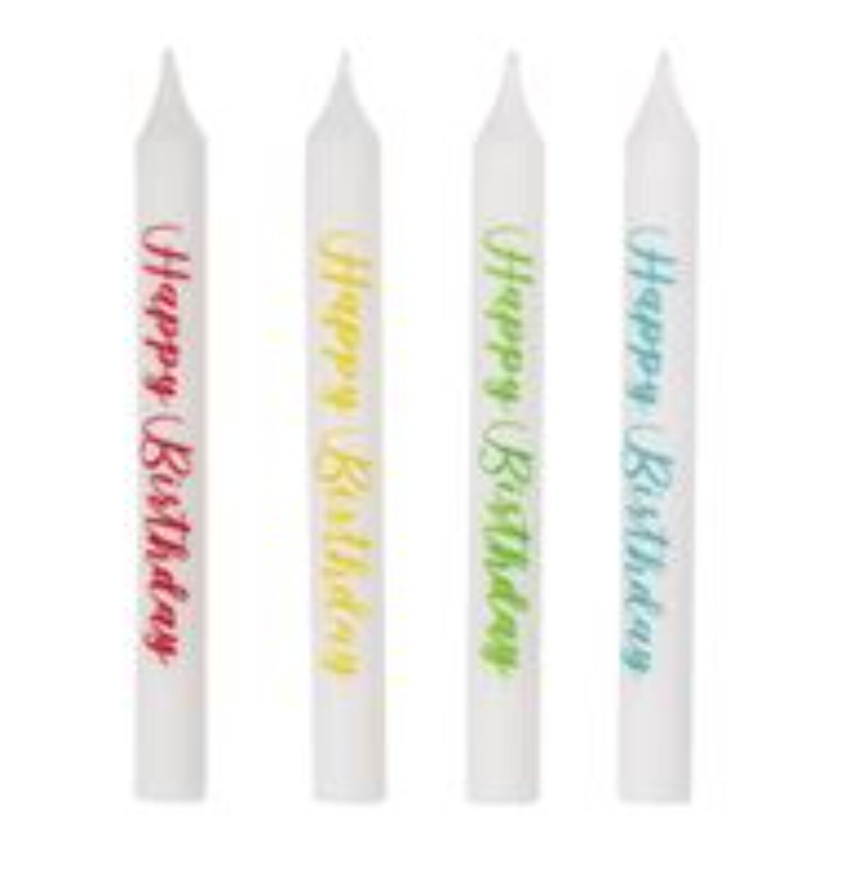 Happy Birthday Printed Candles - Assorted 8ct.