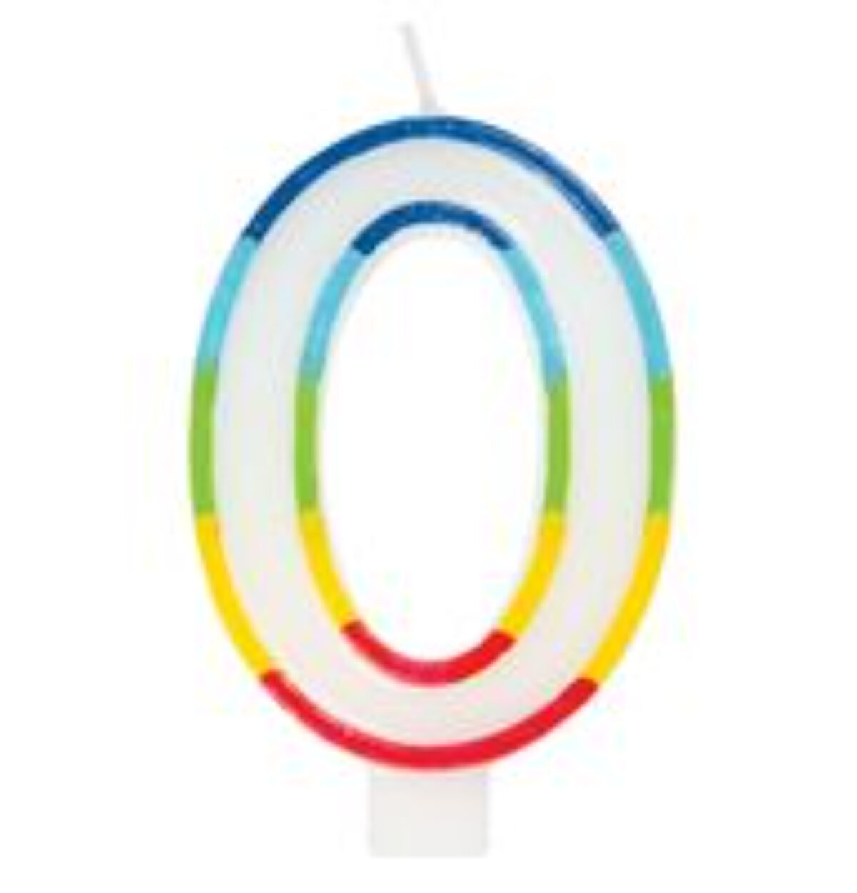 RAINBOW BORDER NUMBER CANDLE ZERO