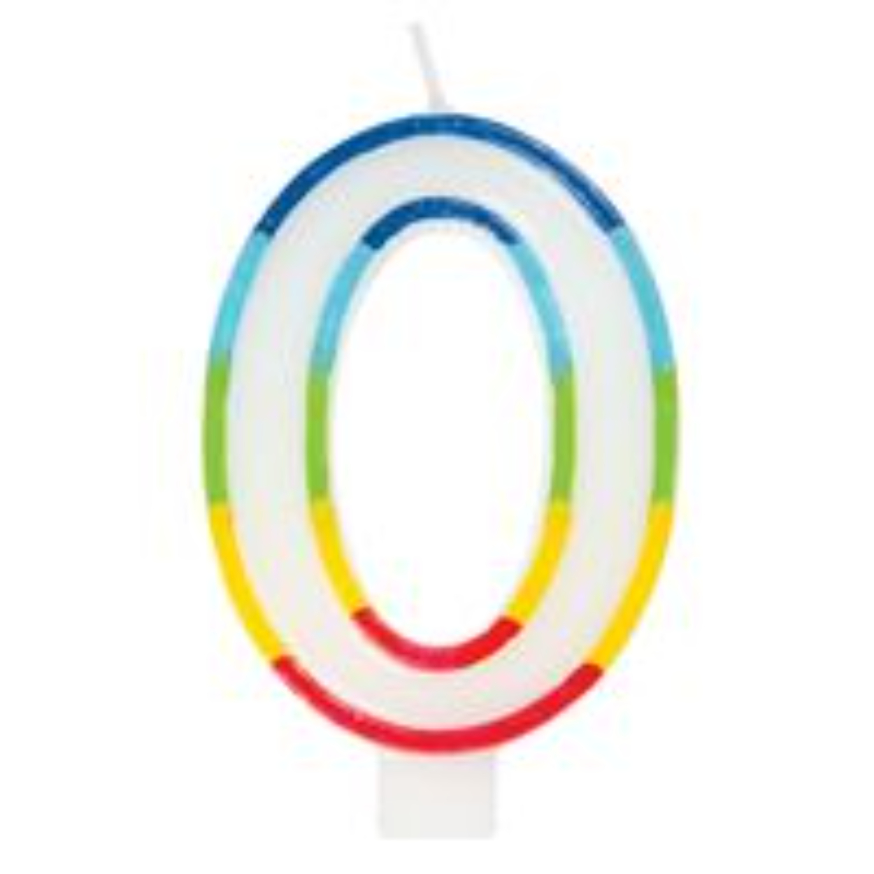 65921868_309_200x200.jpg RAINBOW BORDER NUMBER CANDLE ZERO - Image 1