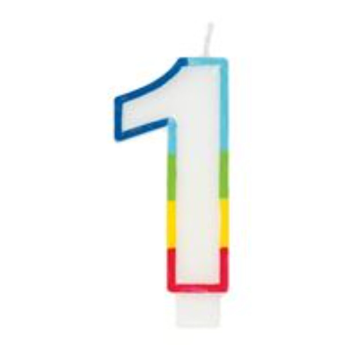 Rainbow Border Number 1 Birthday Candle
