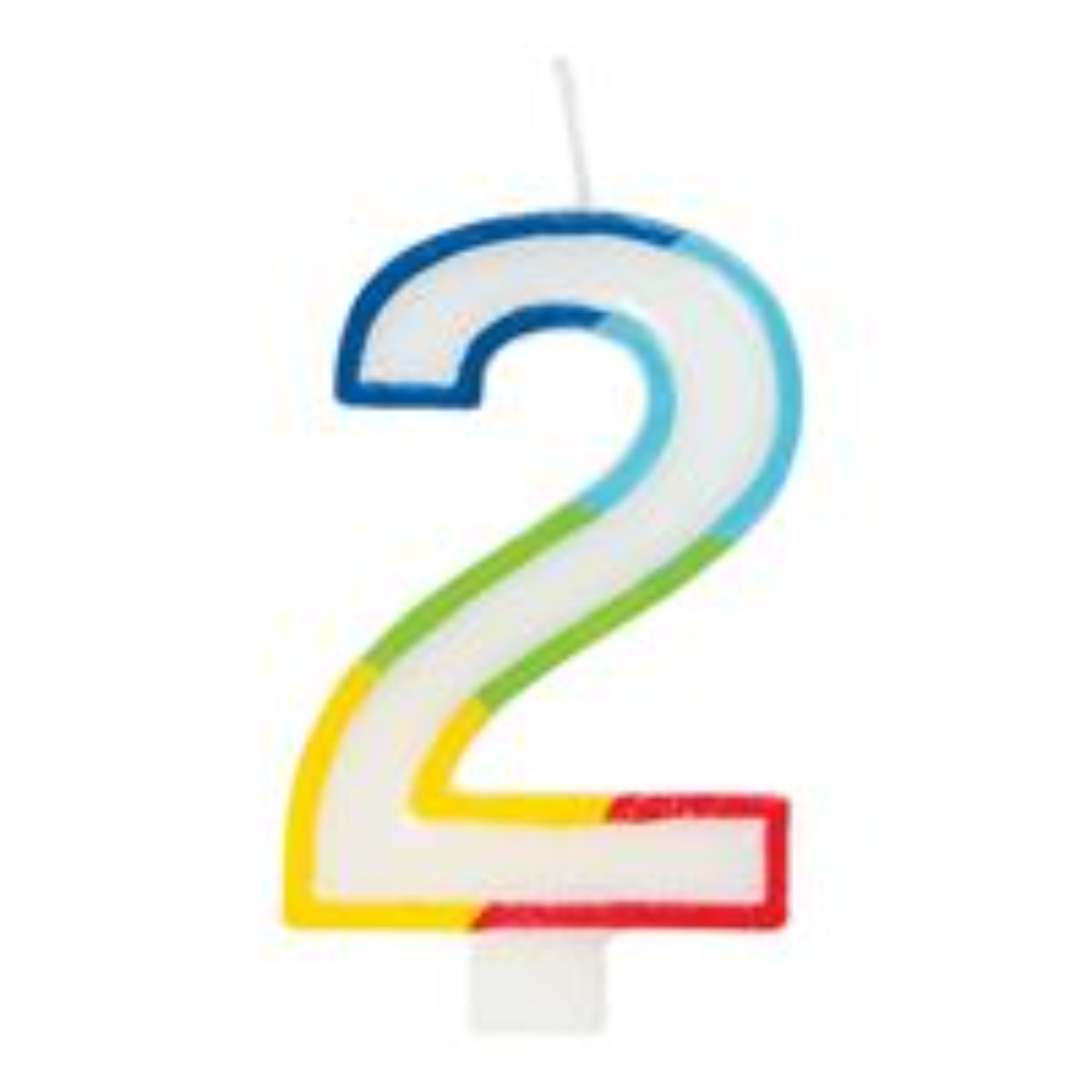 65921870_329_200x200.jpg Rainbow Border Number 2 Birthday Candle - Image 1
