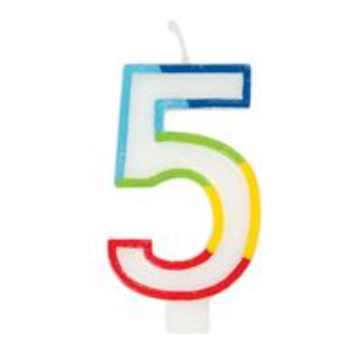 65921873_299_200x200.jpg Rainbow Border Number 5 Birthday Candle - Image 1