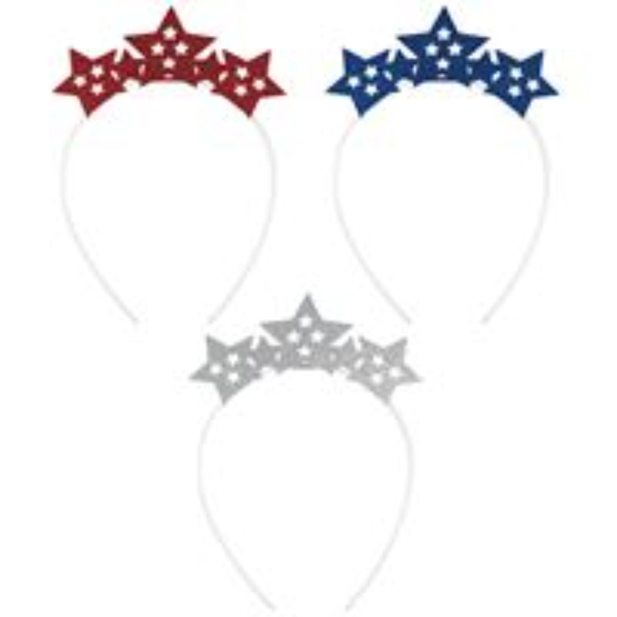 66731947_276_200x200.jpg Patriotic Stars Assorted Party Headbands 3ct. - Image 1