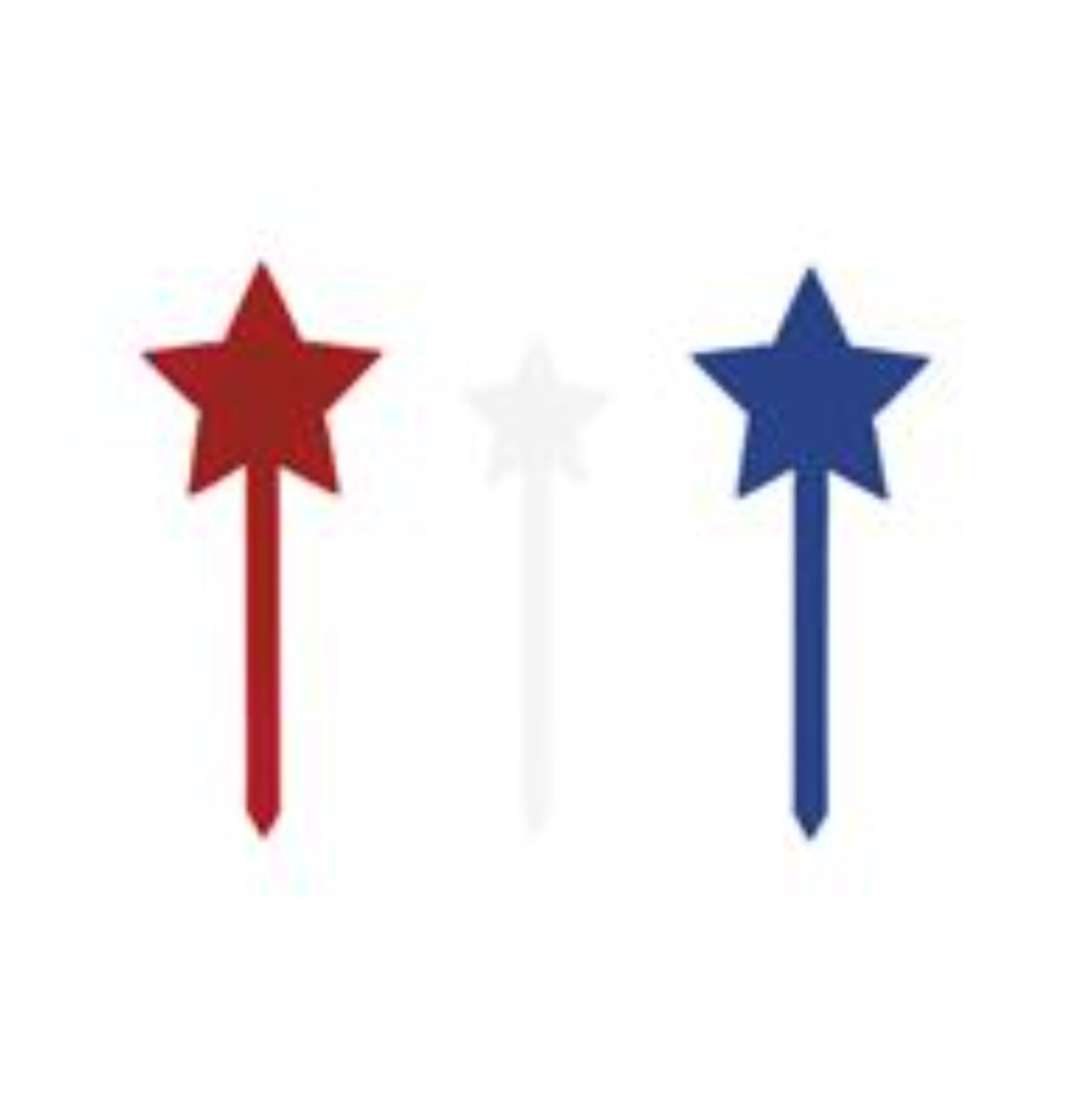 Patriotic Stars Plastic Cake Toppers 12ct.