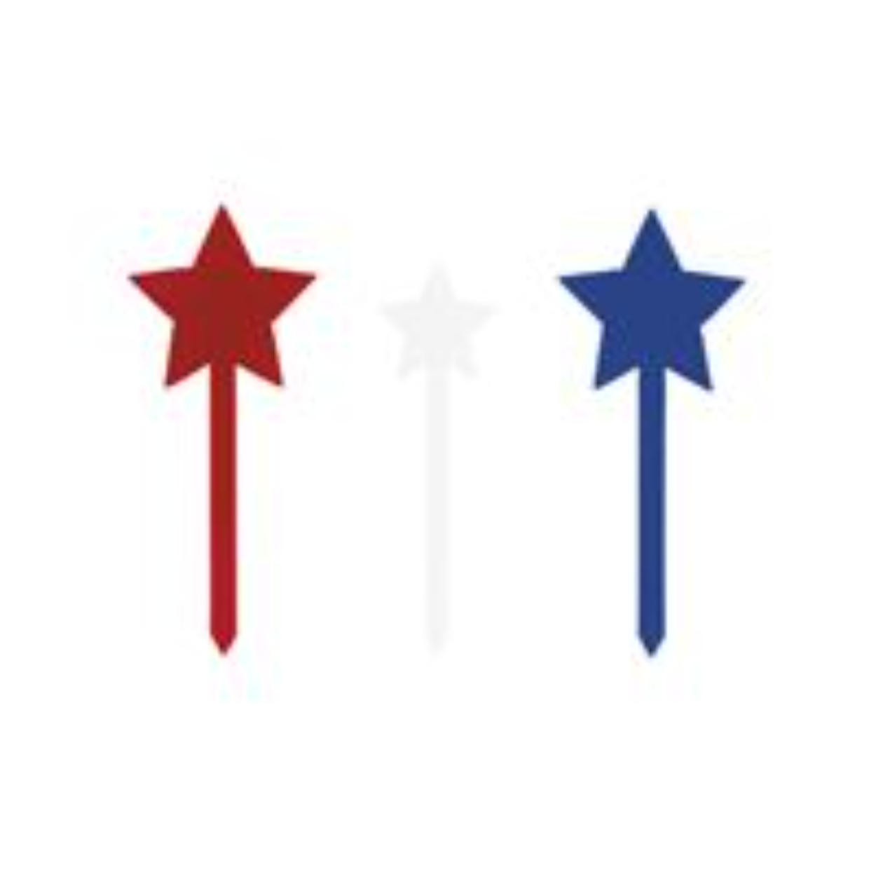 66731952_317_200x200.jpg Patriotic Stars Plastic Cake Toppers 12ct. - Image 1