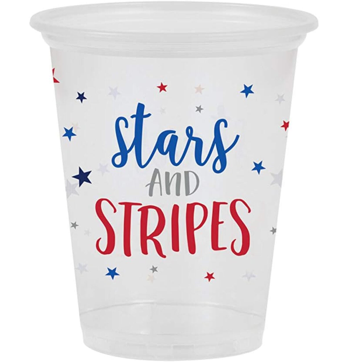 8CT CLEAR STARS AND STRIPES 16OZ TUMBLER PLASTIC