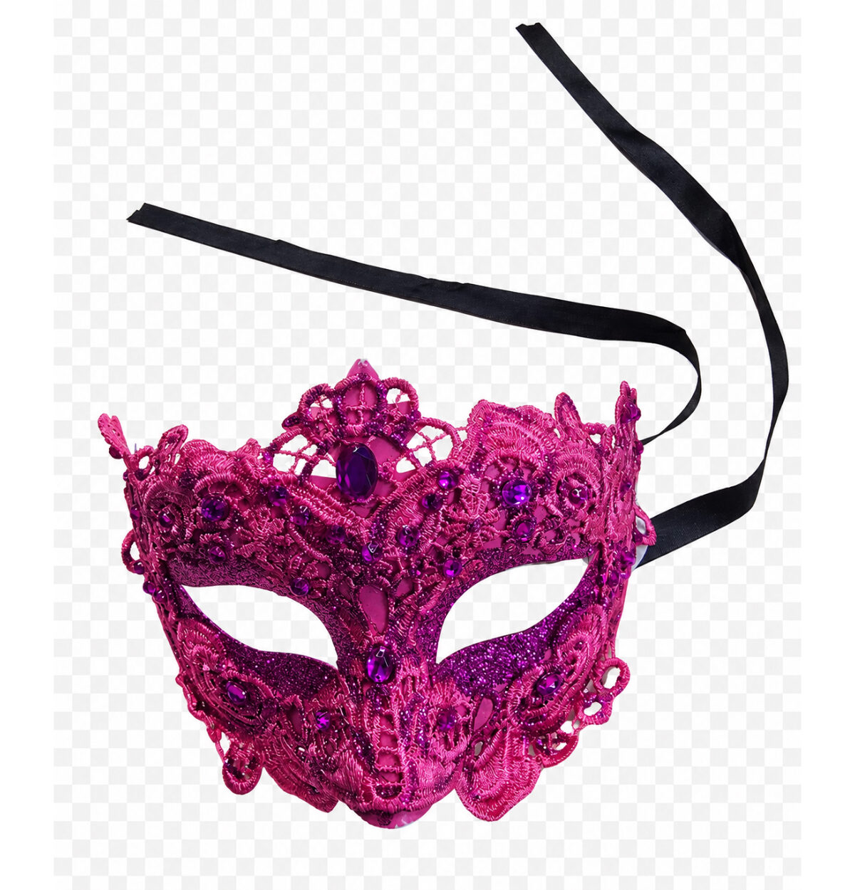 PINK LACE MASQUERADE MASK - OS