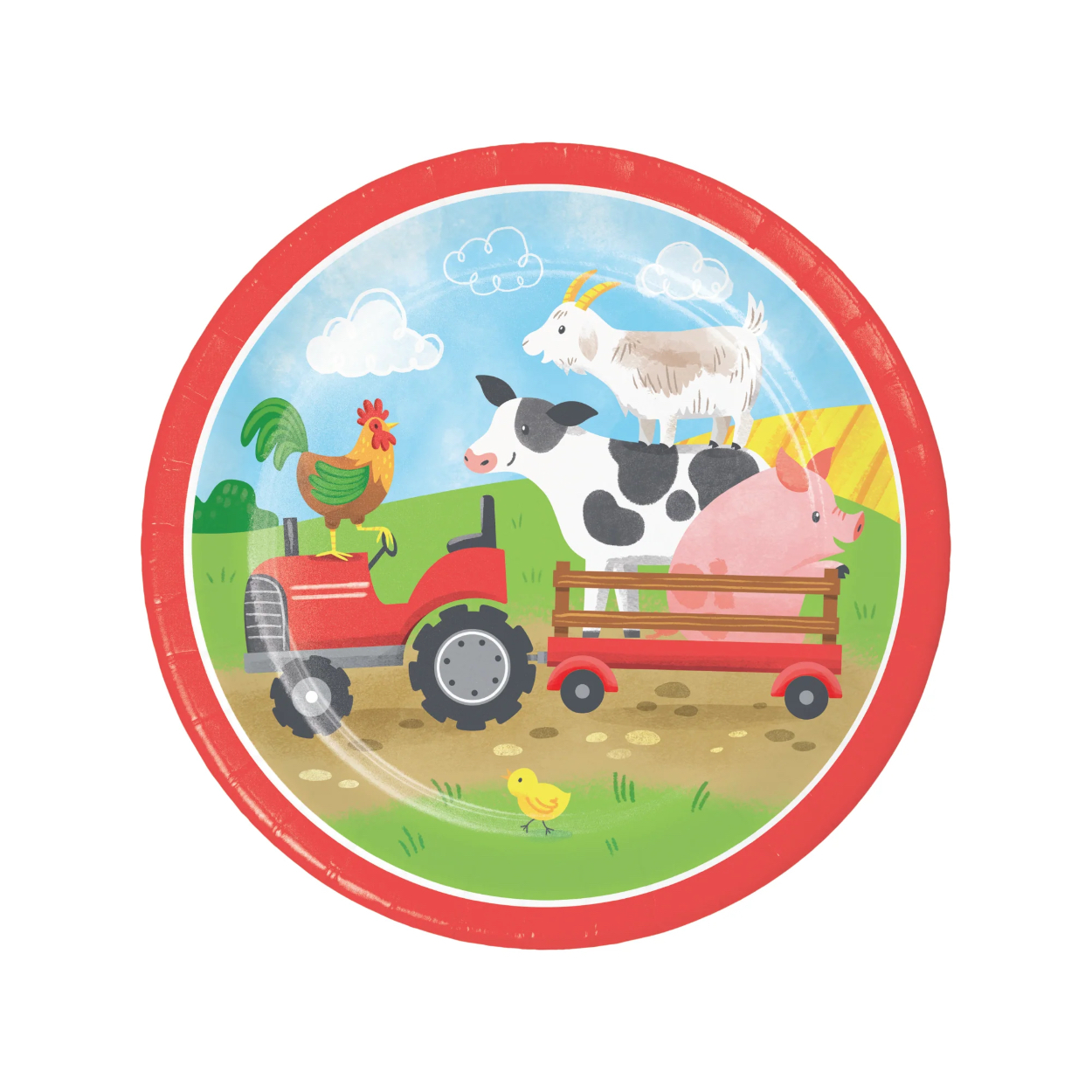 Farm-Animals-Dessert-Plates-png.jpg Farm Animals 7in paper plates 8ct. - Image 1