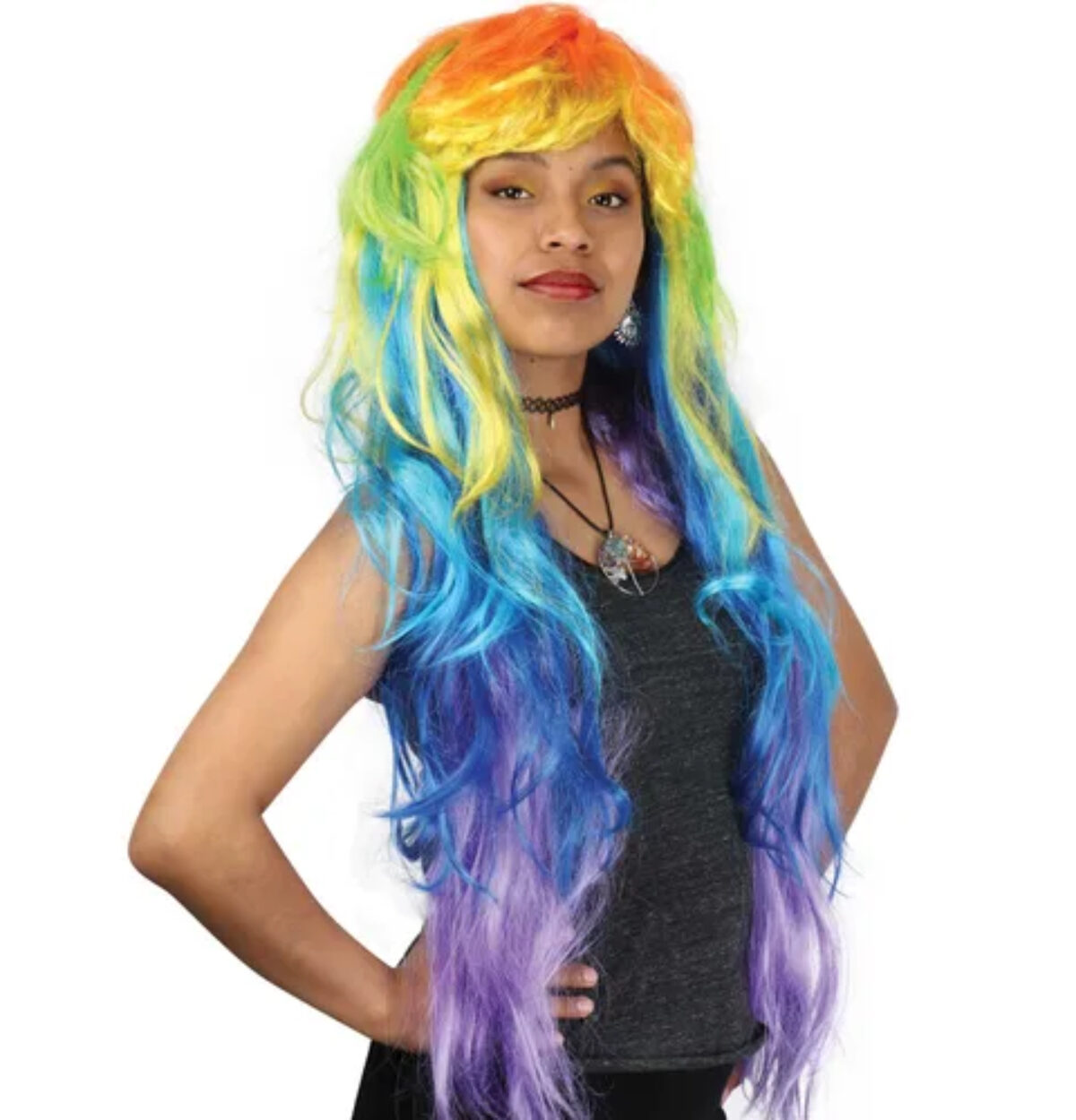 LONG STRAIGHT RAINBOW WIG