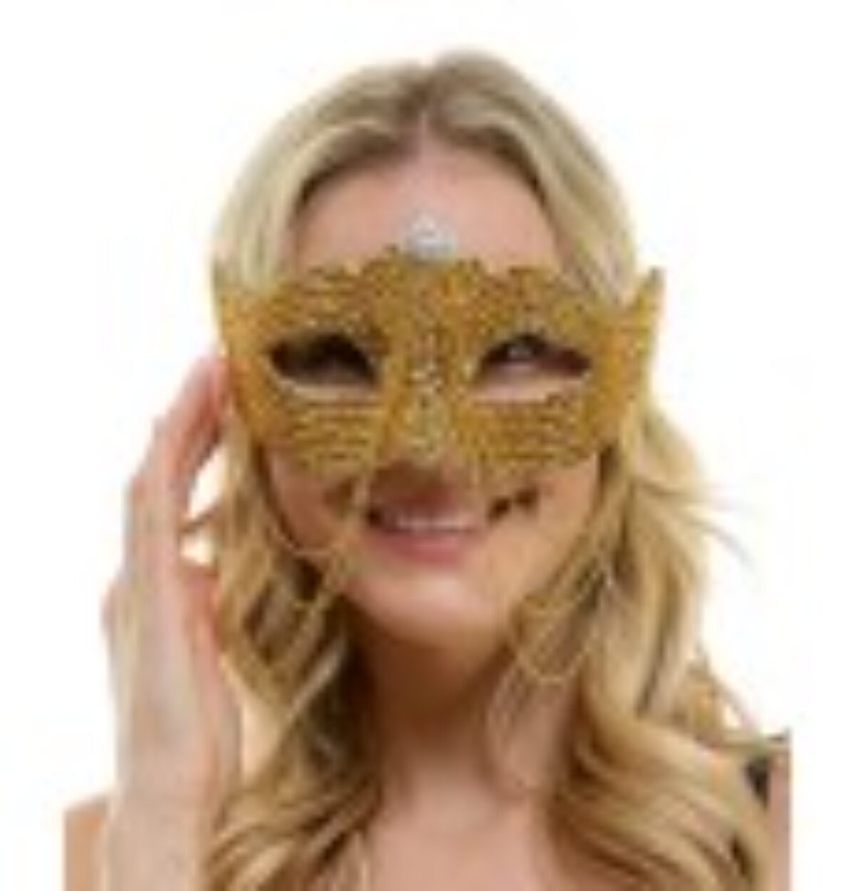 Gold Rhinestone Half Mask