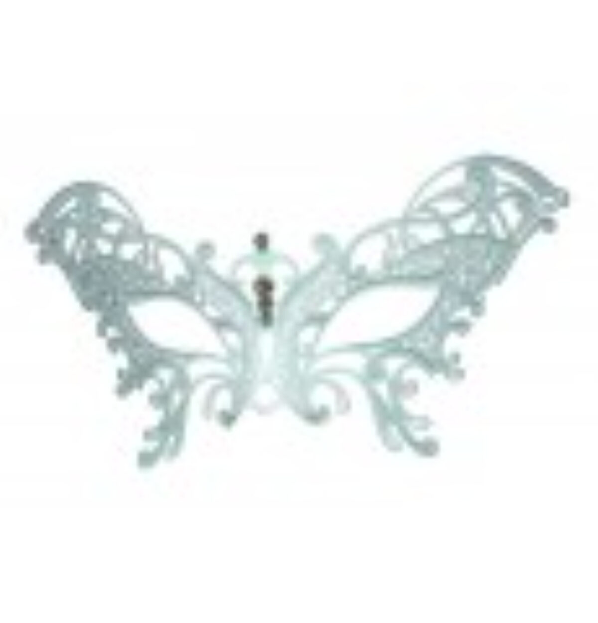 Laser-cut White Metal Venetian Mask w/ Stones