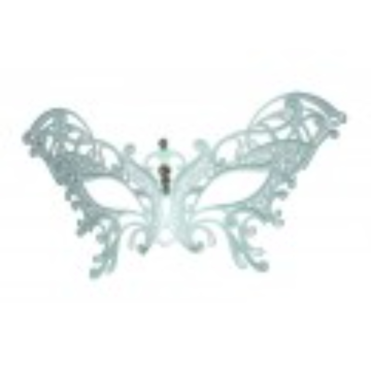 M7141W-120x120w.jpg Laser-cut White Metal Venetian Mask w/ Stones - Image 1