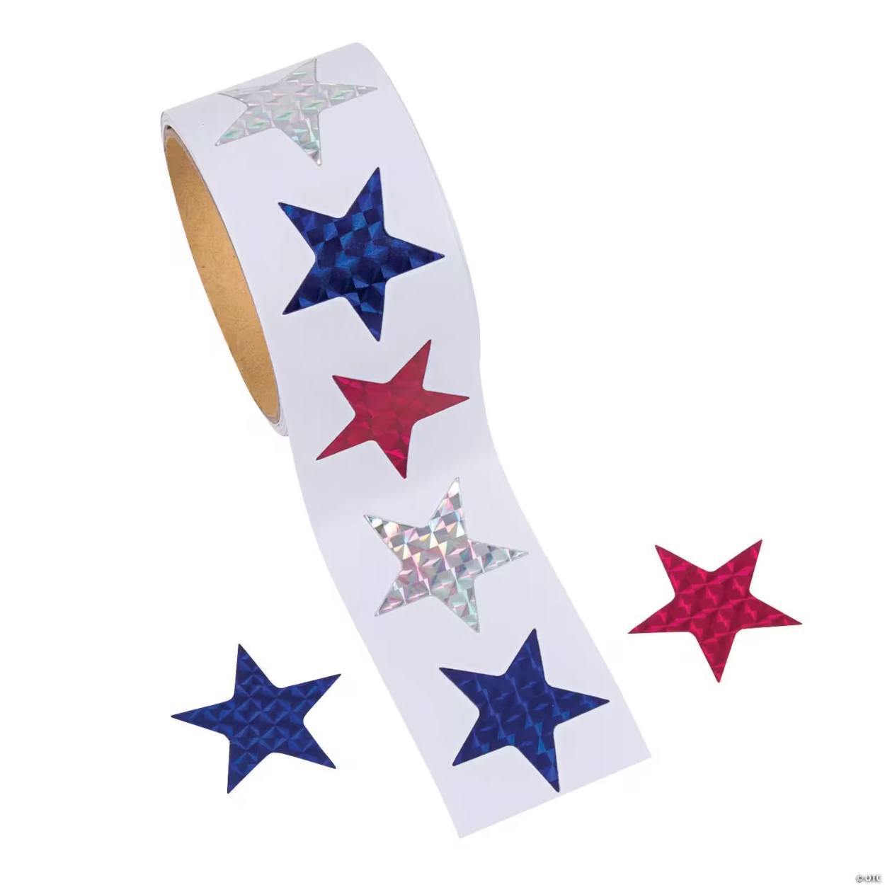 Prismatic_Star_Sticker_Roll__100_Pc.jpg Prismatic Star Stickers 100PCS - Image 1