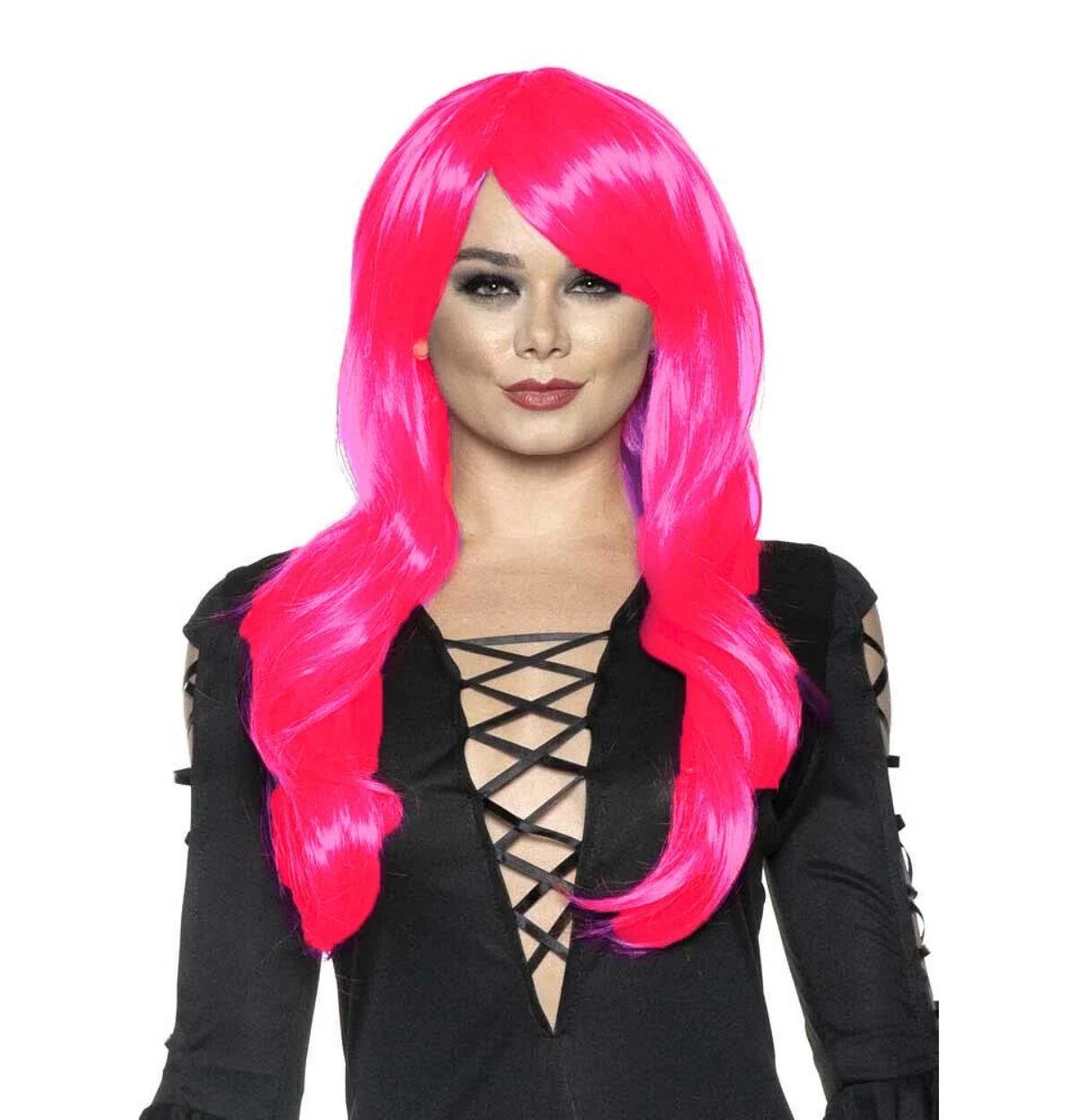 Hot Pink Long Sassy Wig