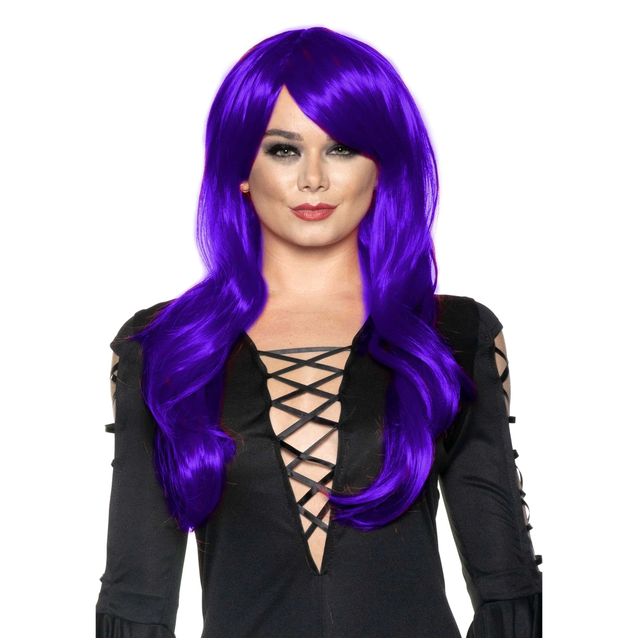 Underwraps-Long-Sassy-Womens-Adjustable-Adult-Costume-Wig-Purple_854e46a3-6b7a-45b8-812a-5722e218cef.jpg Purple Long Sassy Wig - Image 1