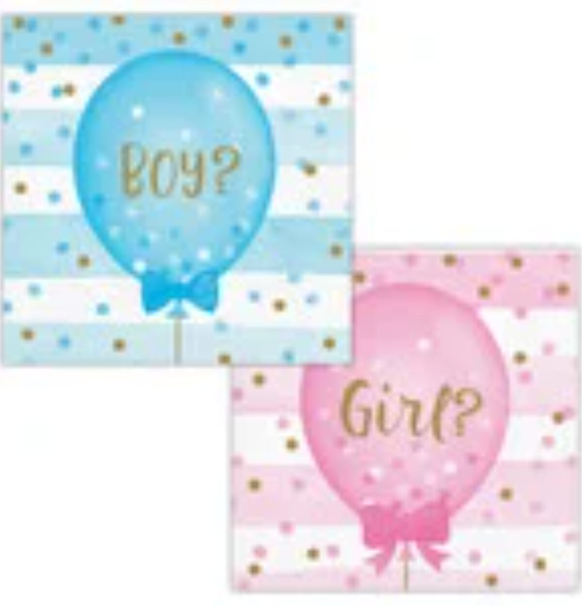 16CT 2PLY BALLOONS BKF GENDER REVEAL BEVERAGE NAPKINS