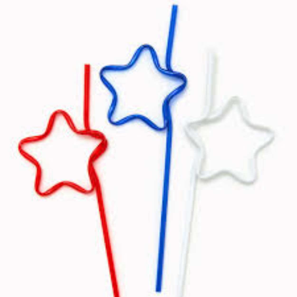 download-2026-06-04T165542-267.jpg Assorted Red Clear & Blue Star Shaped Plastic Straws 6ct. - Image 1