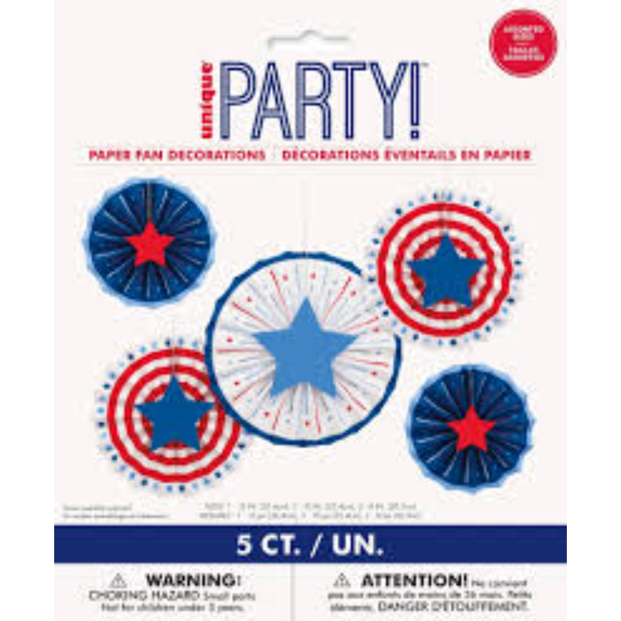 download-2026-06-04T165702-114.jpg Patriotic USA Assorted Paper Fan Decorations with Die cut Stars 5ct. - Image 1