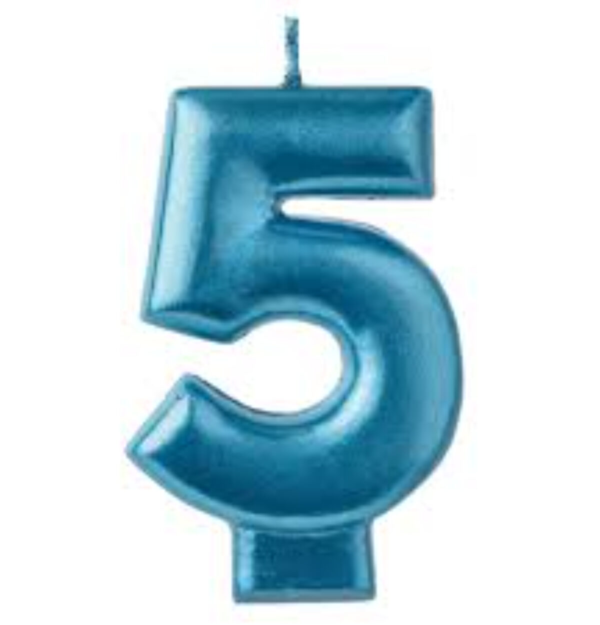 Numeral Candle #5 - Blue