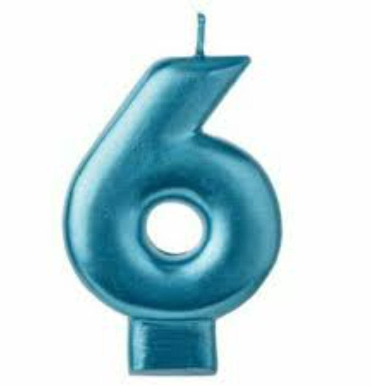 Numeral Candle #6 - Blue