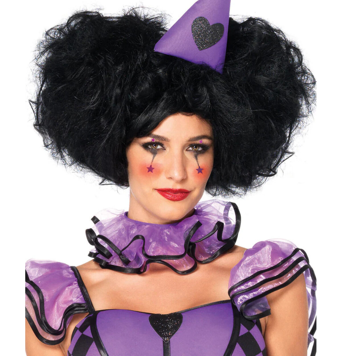 Black Bob Wig With Side Puff Clips