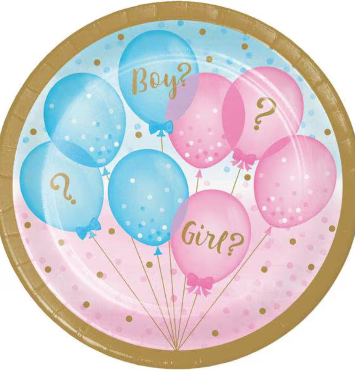 Gender Reveal Balloons 7in Plates 8ct.