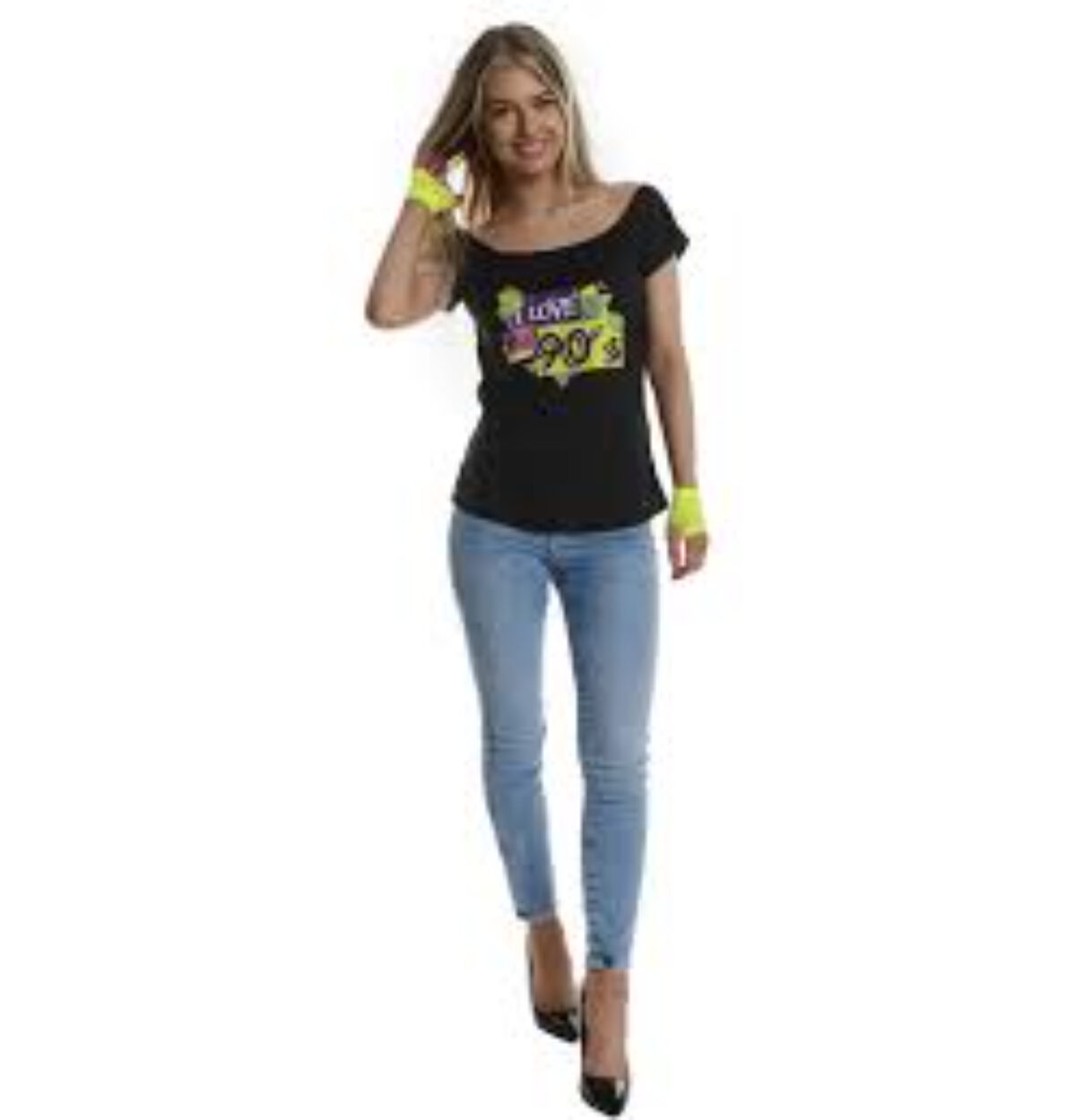 I LOVE THE 90S WOMEN'S COSTUME BLACK SHIRT SMALL 6-8