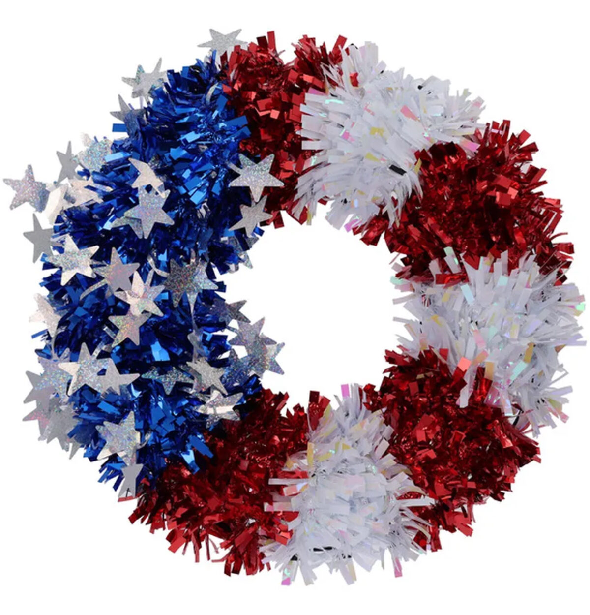 Patriotic Round Garland Wreath 16"