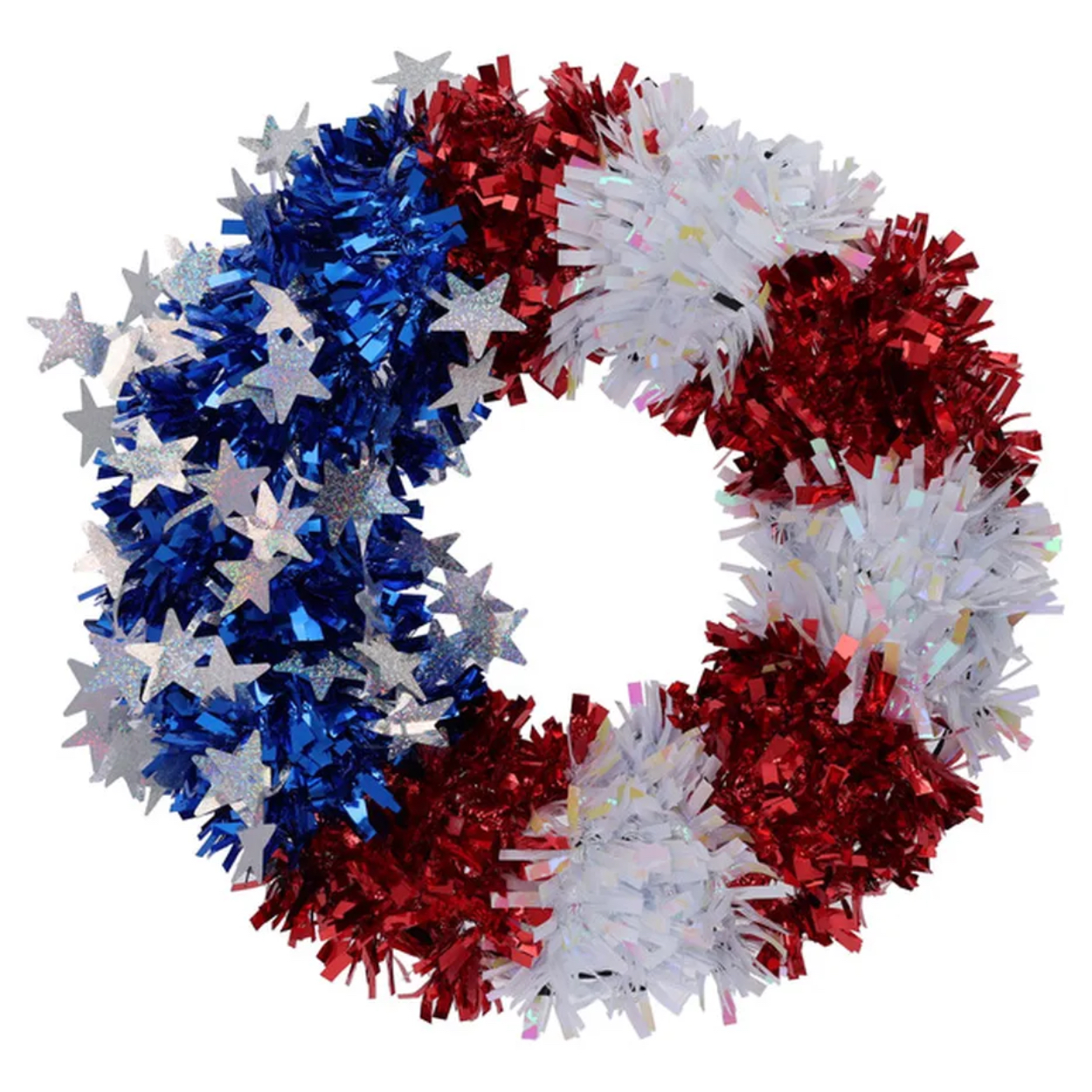 large_137b8443-4bdf-48c8-8117-846fb6371f2b-jpeg.jpg Patriotic Round Garland Wreath 16" - Image 1