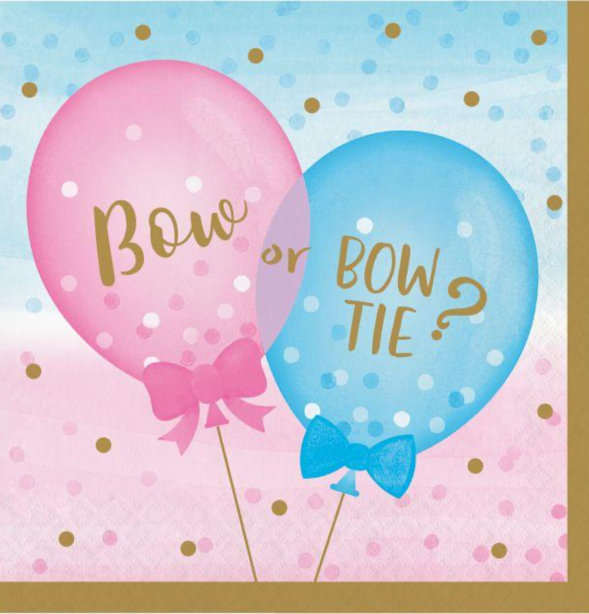 Bow or Bowtie Gender Reveal Lunch Napkins 16ct.