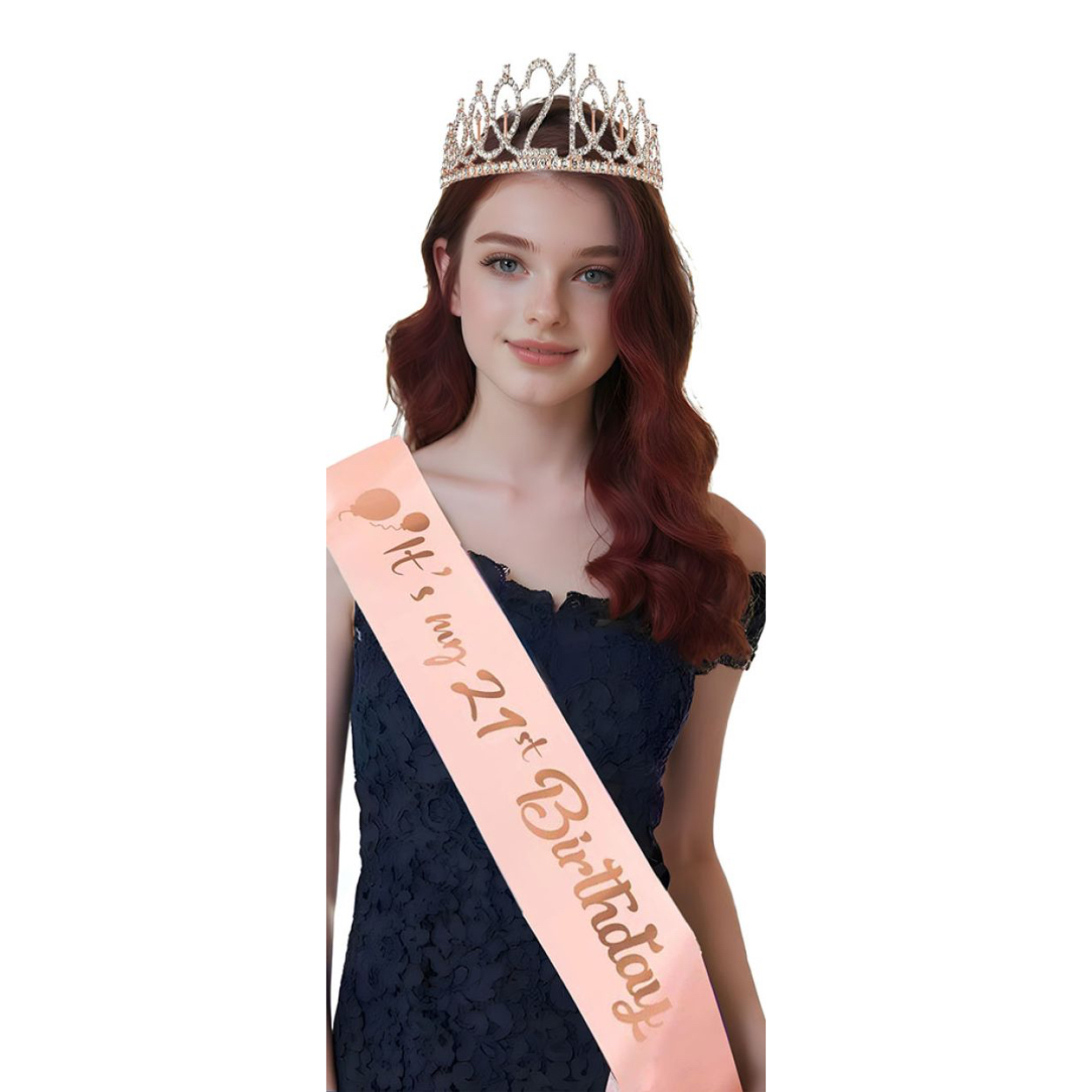 revId-14209-99-1209-w500-h1242.jpg It's my 21st Birthday Sash and Tiara - Image 1