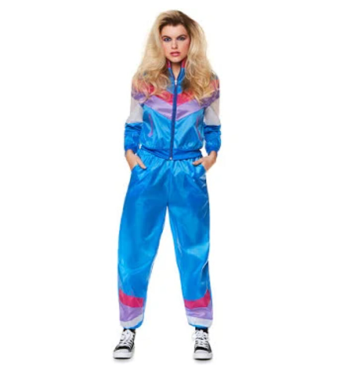 80S BLUE SHELL SUIT WOMEN'S COSTUME MEDIUM 10-12