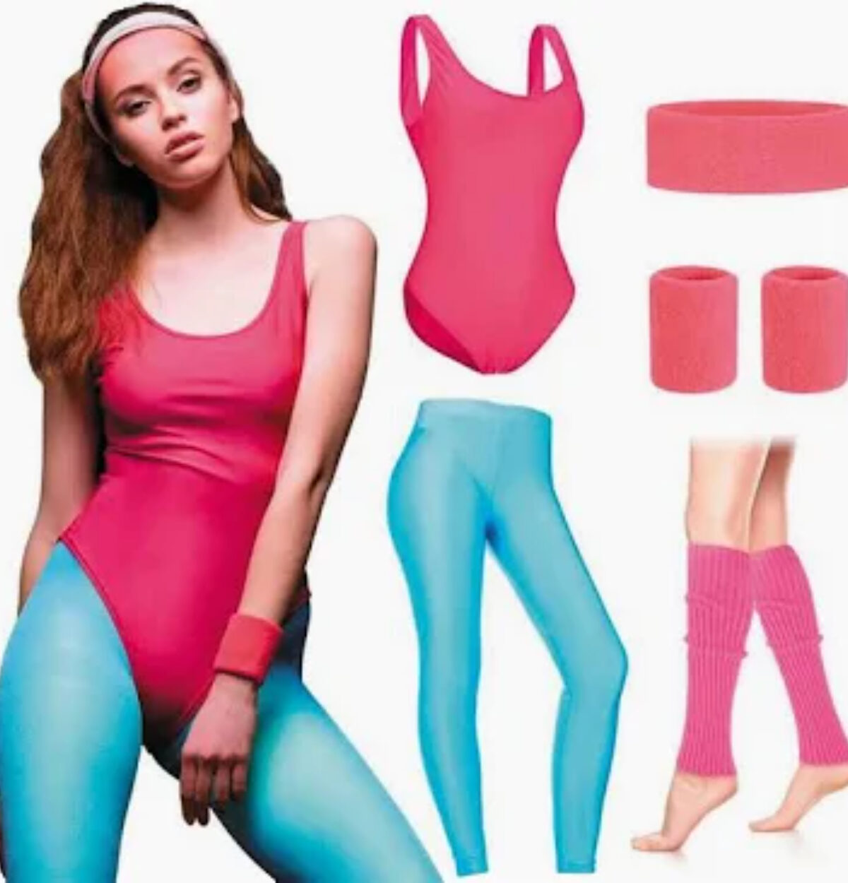 80s Workout Adult Costume Pink/Blue