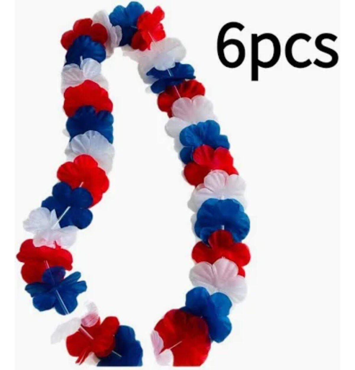 Red, White, and Blue Lei 6ct.