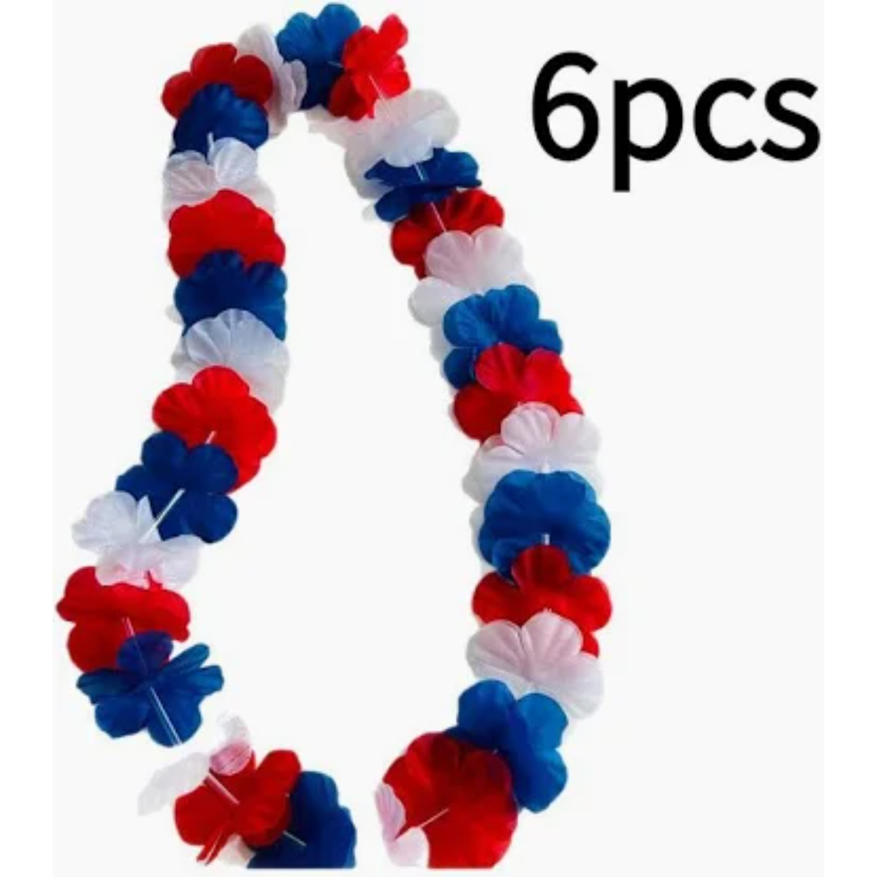 shopping-79.jpg Red, White, and Blue Lei 6ct. - Image 1